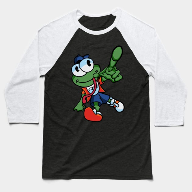 Flyboy Frog Baseball T-Shirt by KnightLineArt